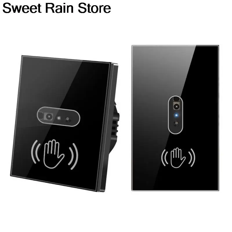 

Инфракрасный Настенный смарт-выключатель с ИК-датчиком, не требует прикосновения, 220 В, 110 В, стеклянная панель с электрическим включением и ...