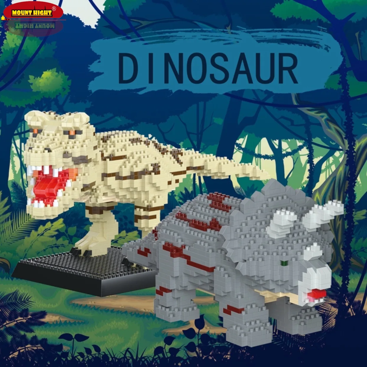 

3D DIY Anime Castle in the Sky Dinosaurs Building Blocks Wild Animals Model Kids Toy Gift Creative Assembling Block Decoration