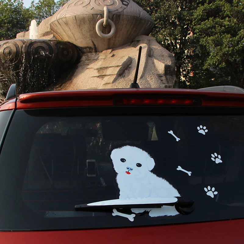 BEMOST 3D наклейка на подвижный хвост автомобиля милые белые наклейки авто для собак