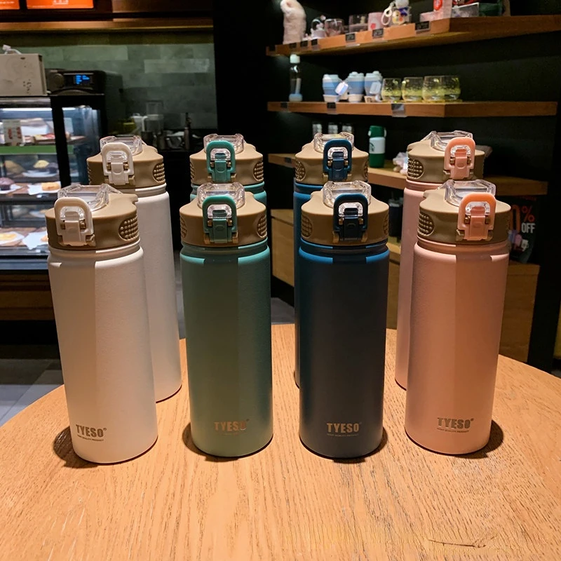 

530/750 Thermos Mug With Straw Stainless Steel Thermal Insulation Straight Cup Thermal Water Bottle Tumbler Thermocup 1pcS