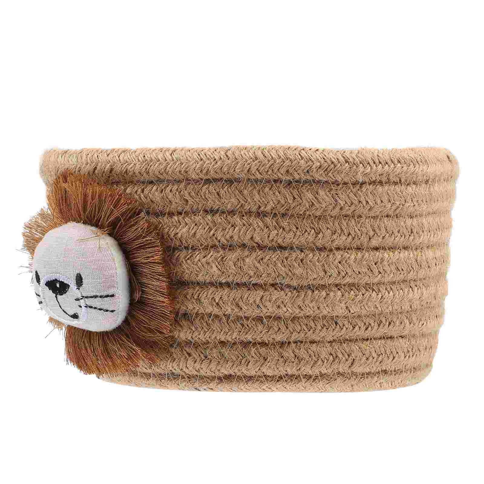 

Basket Woven Storage Baskets Organizer Cotton Bin Home Rope Cube Hamper Laundry Keys Sundries Desktop Organiser Cupboard Toy
