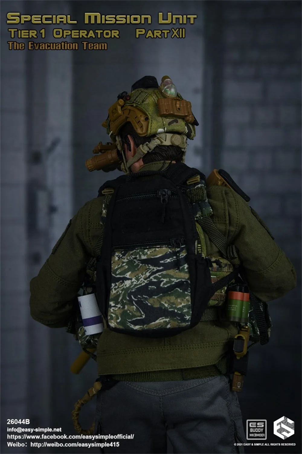 

Easy&Simple 1/6 ES 26044B Special Mission Unit Tire 1 Operator Evacuation Team Part Shoulder Backpack Bag For Figure Collection