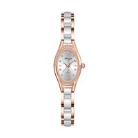 newtop brand luxury small size diamond oval ladies wristwatches white ceramic bracelet female quartz watch rose gold steel style