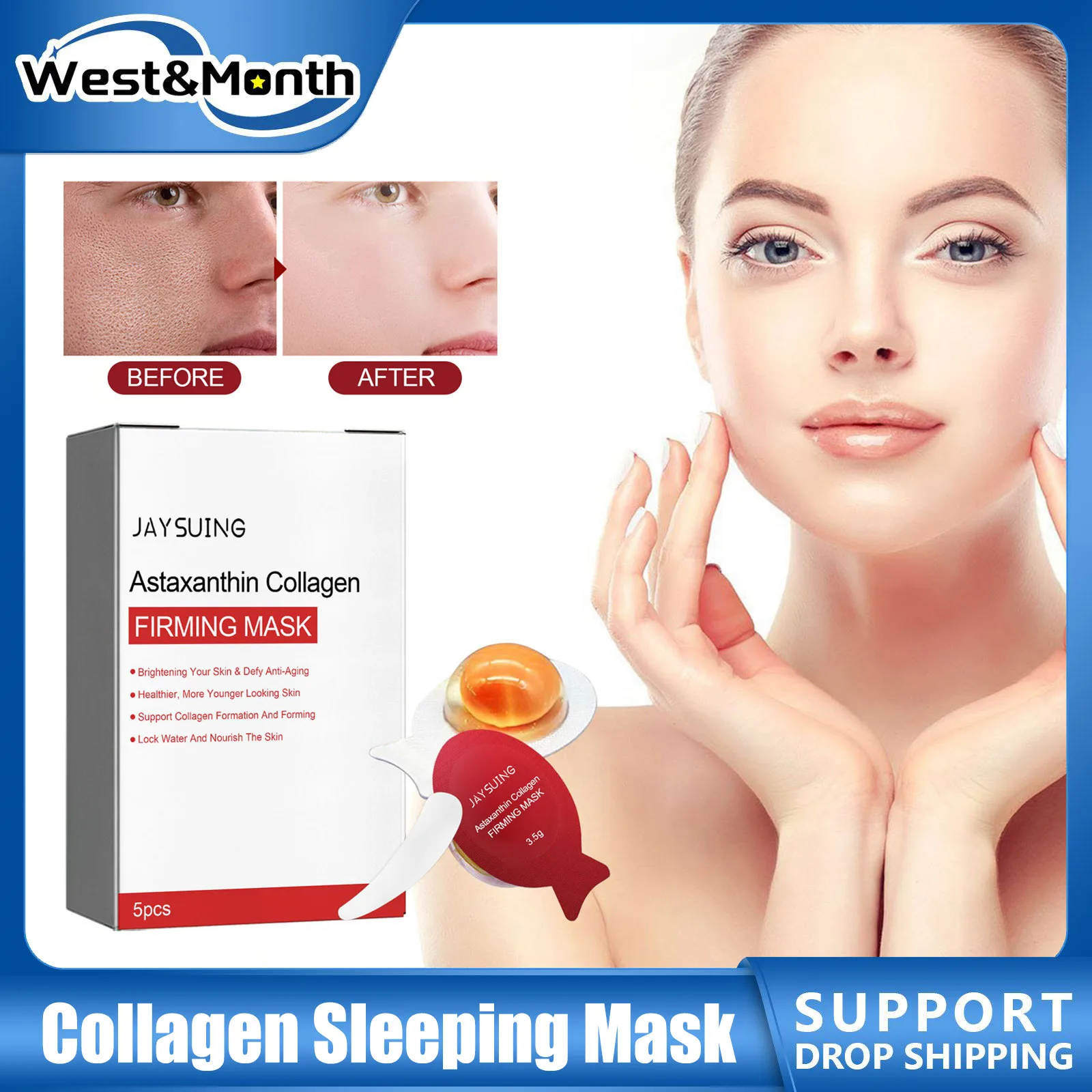 

Collagen Sleeping Mask Brightening Deep Moisturizer Pores Shrinking Firming Smoothing Skin Improve Roughness Smear Egg Face Mask