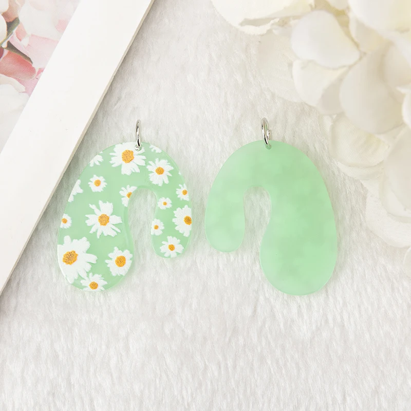 8 шт. милые подвески в виде цветов акриловые красочные серьги с подвеской вишни и