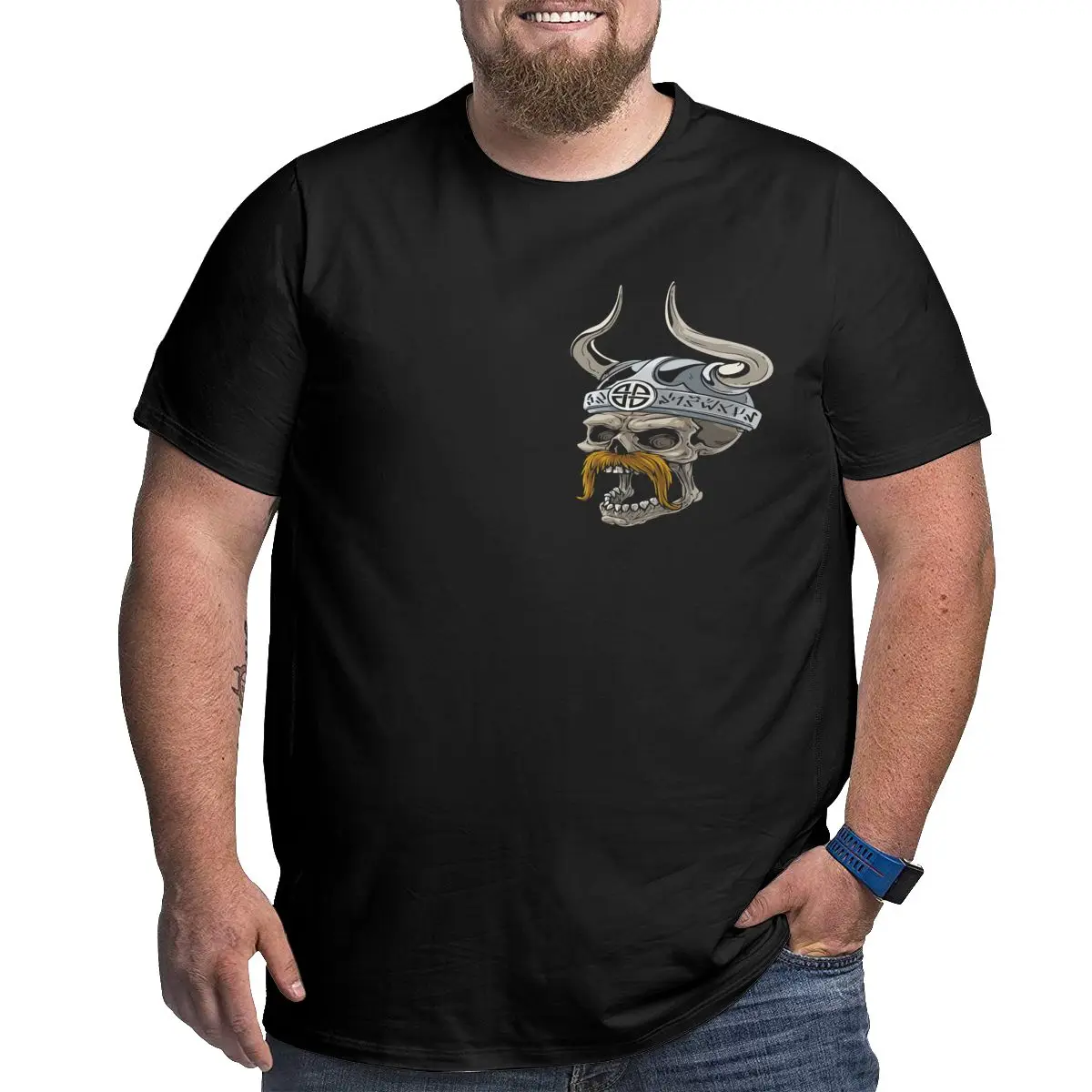 

Viking Warrior Skull 9 Viking Big Size Hot Sale Loose Large T-shirt Cool Plus Size Tees Tops