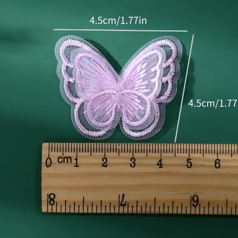39BD 10 шт., аппликации в виде бабочек, пришивные нашивки из органзы, вышивка, аппликации для шитья, свадебное платье, для волос (art.: 3920daddeeaff) - 3920daddeeaff