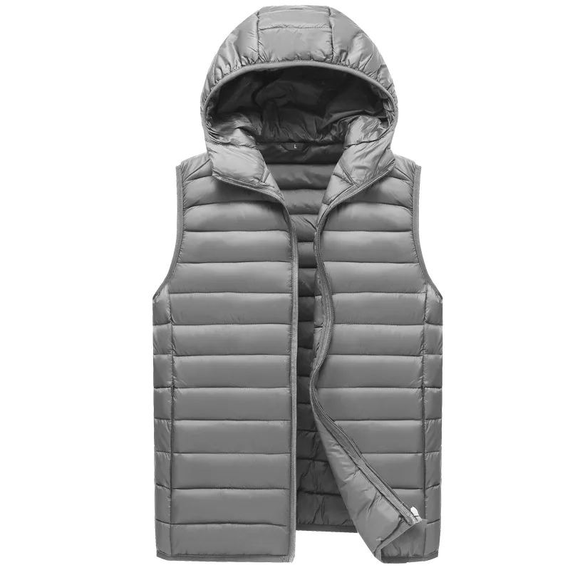 Men's Vest Parkas Winter Hooded Cotton Jacket Waistcoat Warm Sleeveless Coat Large Size Ropa De Invierno Para Hombre