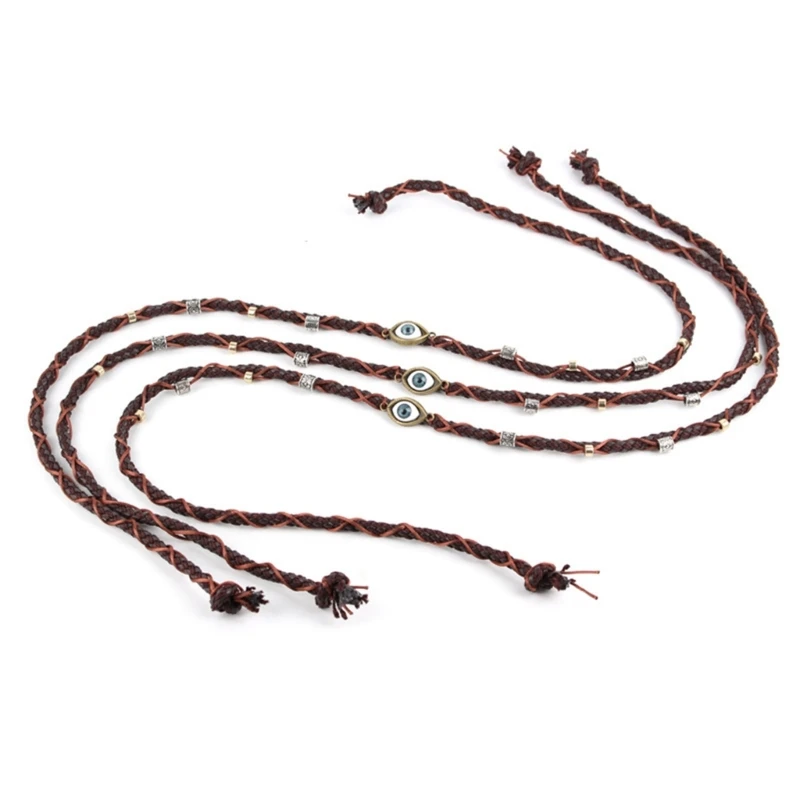 Ремень из искусственной кожи для ковбойской шляпы/цилиндра ручная плетеная