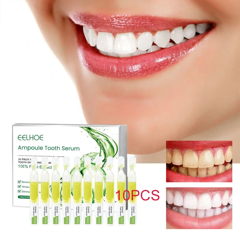 

10Pcs Ampoule Teeth Whitening Serum Effective Remove Stains Teeth Cleaning Essence Brighten Tooth Fresh Breath Oral Hygiene Care