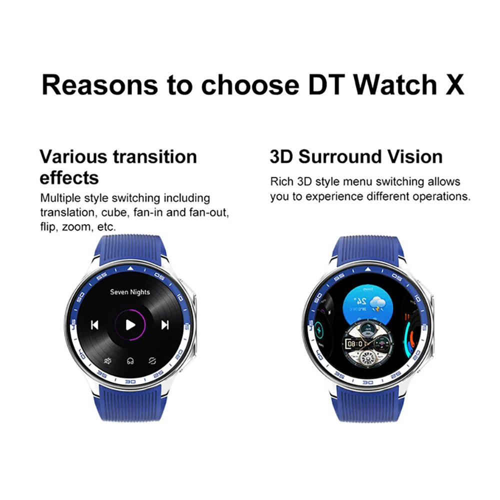 Фото Новые смарт-часы с AMOLED-экраном, Bluetooth-вызовами, 32 ГБ памяти, воспроизведением музыки, видео MP4, записью звука, водонепроницаемые №4