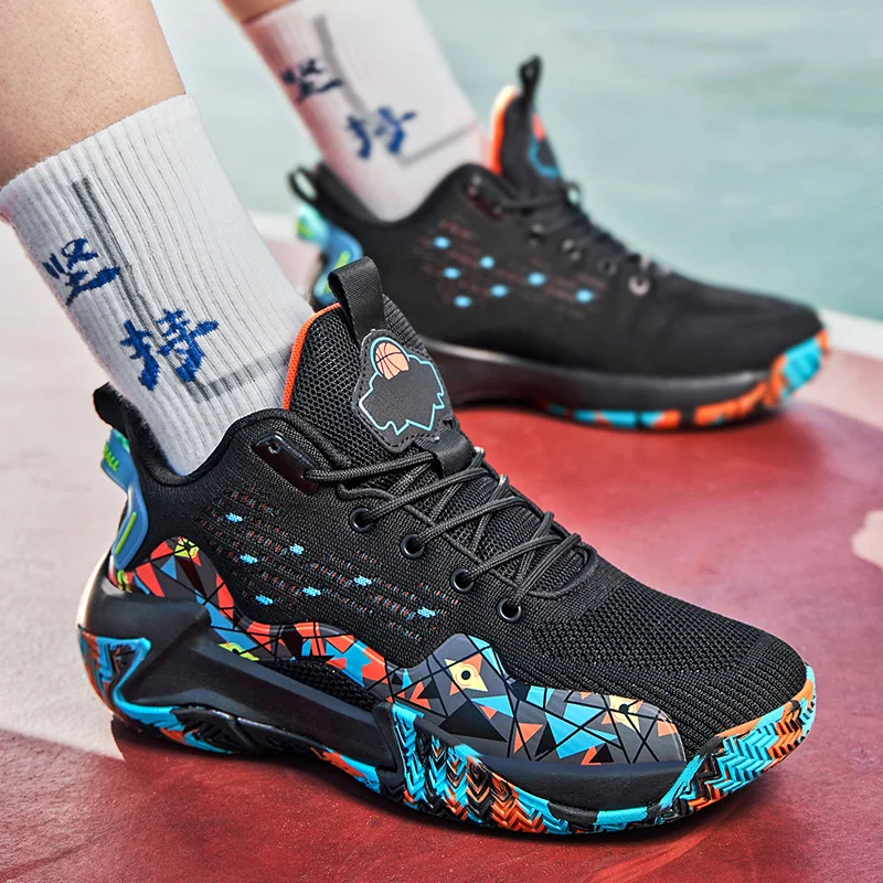 Men's Basketball Shoes Breathable Cushioning Non-Slip Wearable Sports Shoes Gym Training Athletic Sneakers