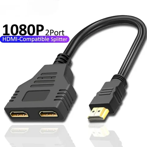 HDMI-адаптер с двумя портами, 1080P, Hdmi