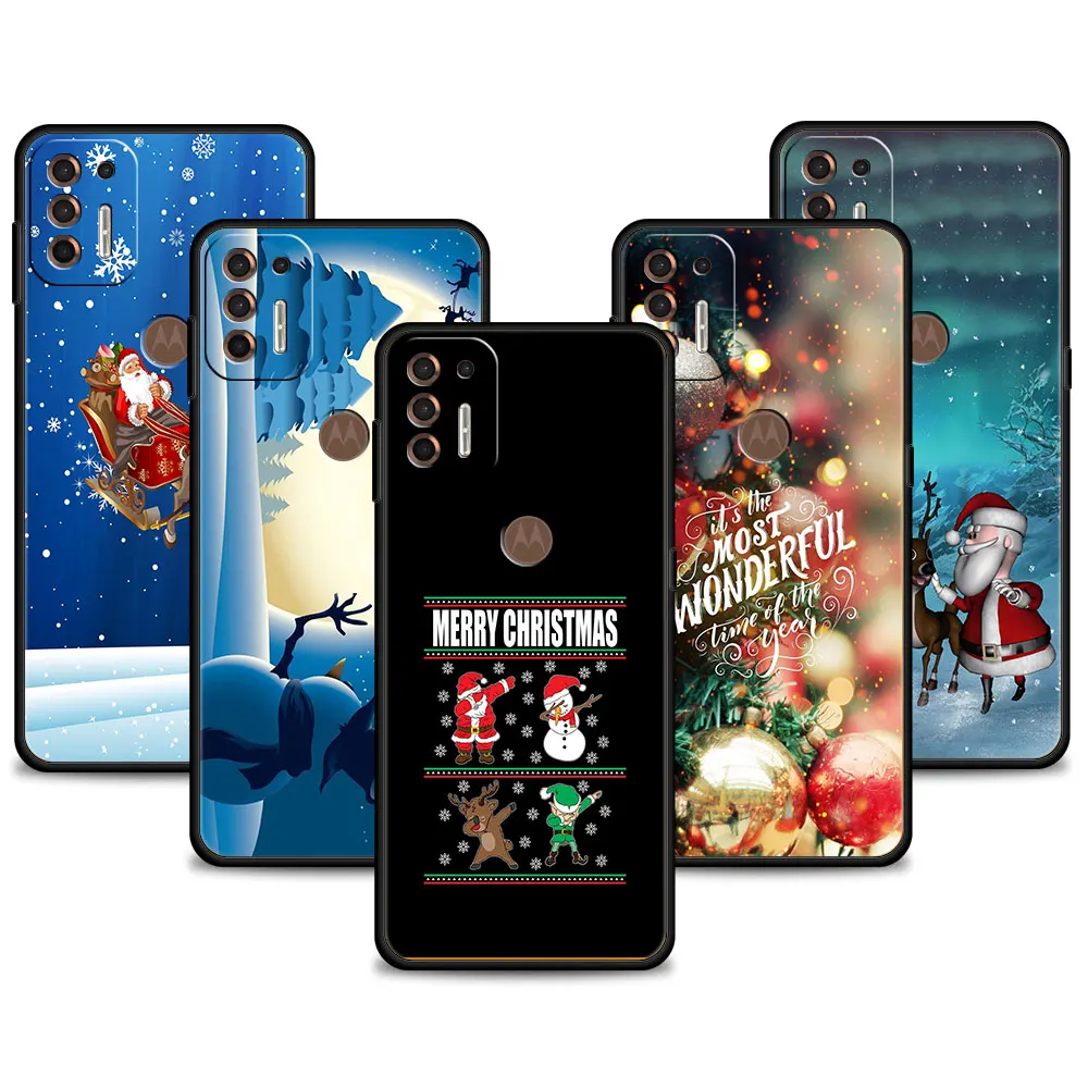 

Phone Case For Motorola G31 E6s G8 Plus Power G30 Edge 20 30 Pro G60 G22 G9 Play G Stylus 2022 Cute Christmas Santa Claus