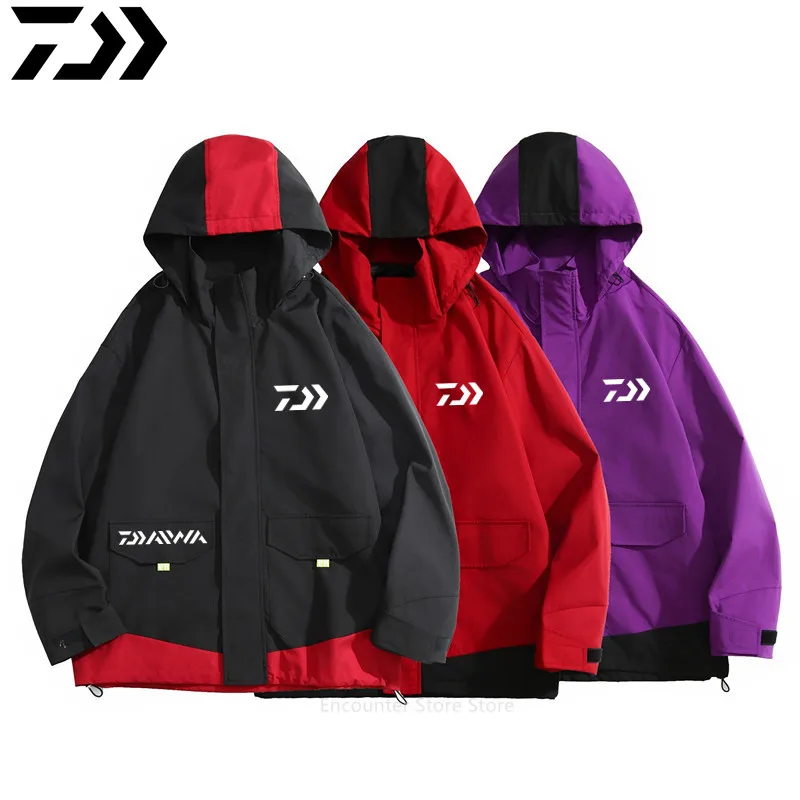 

Daiwa 2024 Waterproof Windbreaker Sport Mountaineering Jacket Men Outdoor Fishing Clothes Breathable Fishing Jacket Hooded Coat