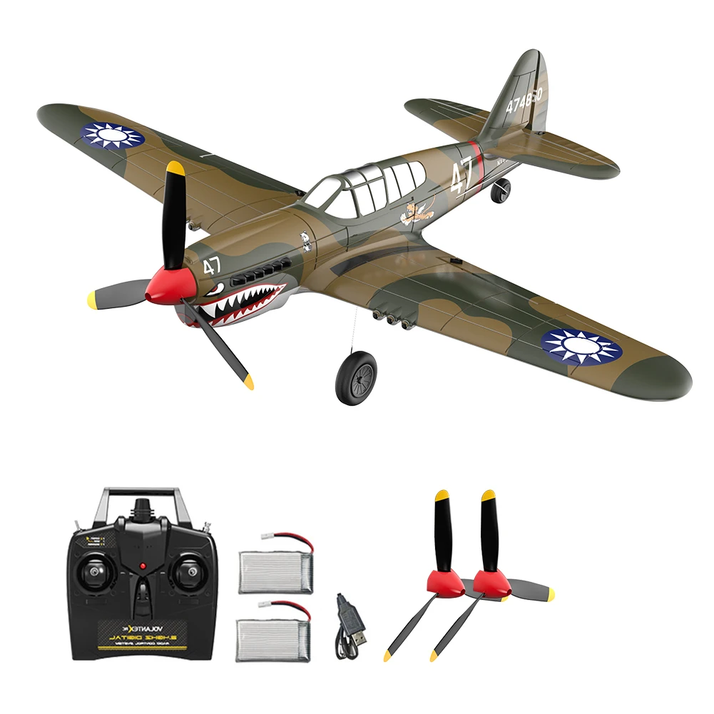 P-40 RC летательный аппарат P40 Fighter 400 мм Wingspan 4CH 6-осевой гироскоп с одной кнопкой