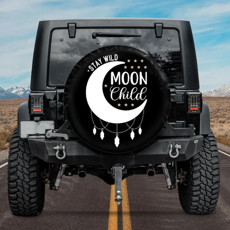 

Запасная крышка для шины, чехол для шины для джипа «Stay Wild Moon», аксессуары для автомобиля, аксессуары для поездок, аксессуары для джипа, богем...