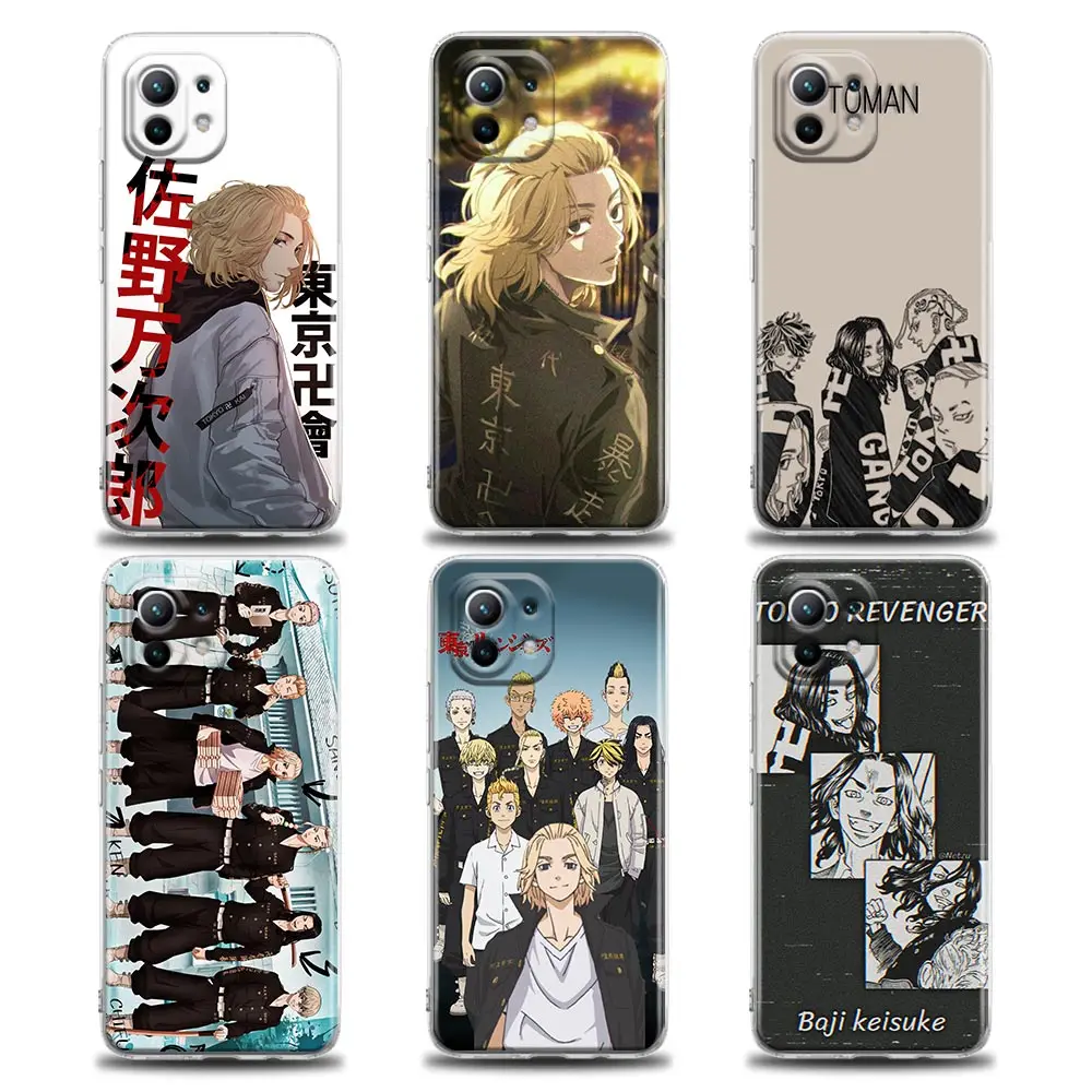 

Clear Phone Case for Xiaomi Mi 11 10 Lite 10T Note 10 Mi 9 SE 11T Pro Poco X2 M3 F3 X3 M4 Soft Silicone Anime Tokyo Revengers