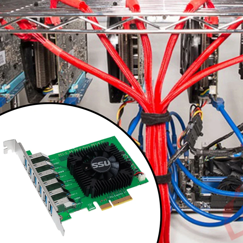 PCIE от 1 до 6 PCI Express множитель X4 20G Райзер-карта адаптер PCI-E слот 4X 16X USB3.0