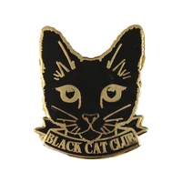 black cat club lover brooch metal badge lapel pin jacket jeans fashion jewelry accessories gift