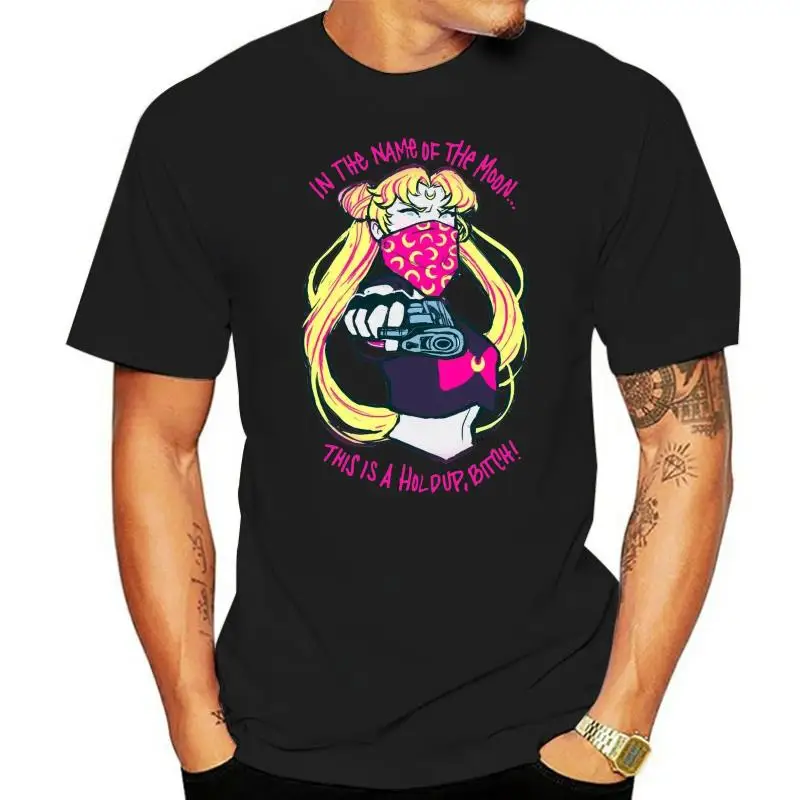 

Kawaii Clothing Cute Ropa T-Shirt Sailor Moon Harajuku Anime Manga Gun Angry Emo Cartoon t shirt men Unisex New Fashion tshirt