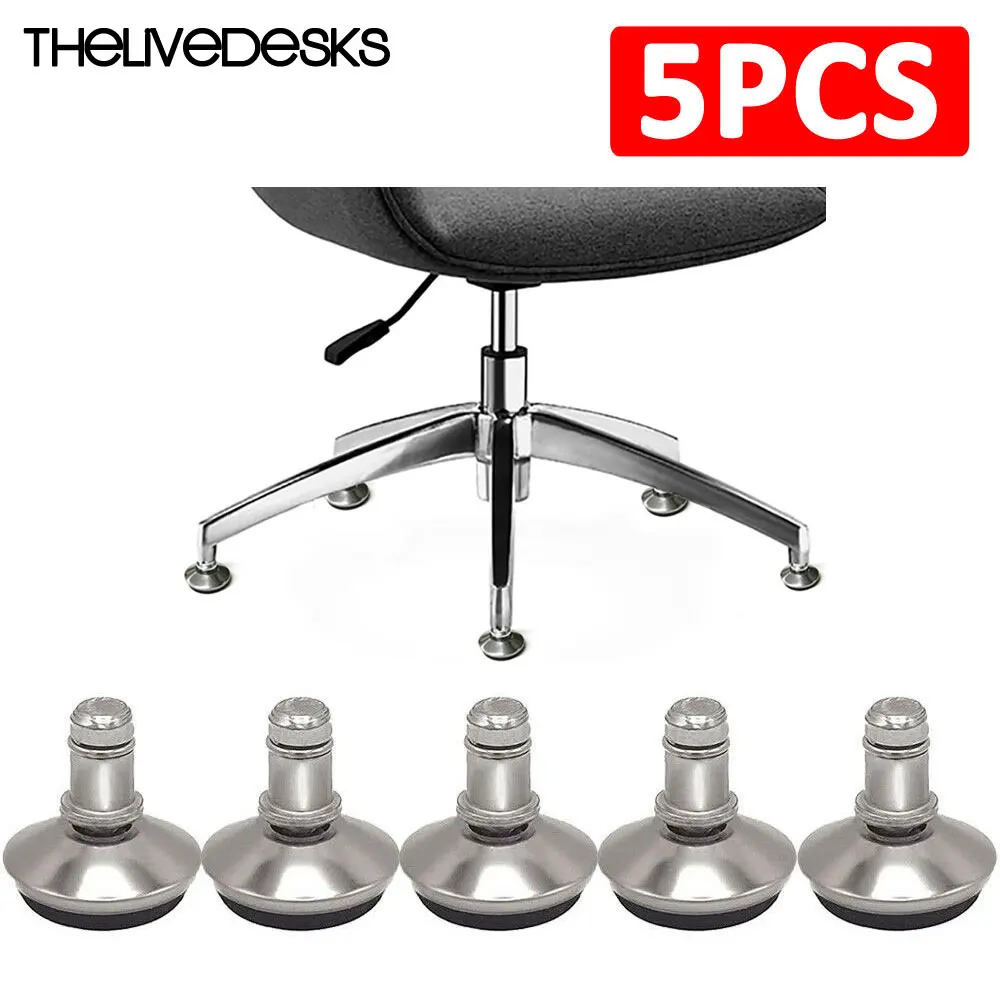 

Thelivedesks 5PCS Office Chair Anti-Slip Bell Glides Replace Swivel Caster Wheels to Fixed Stationary Foot Fit Most Office Chair