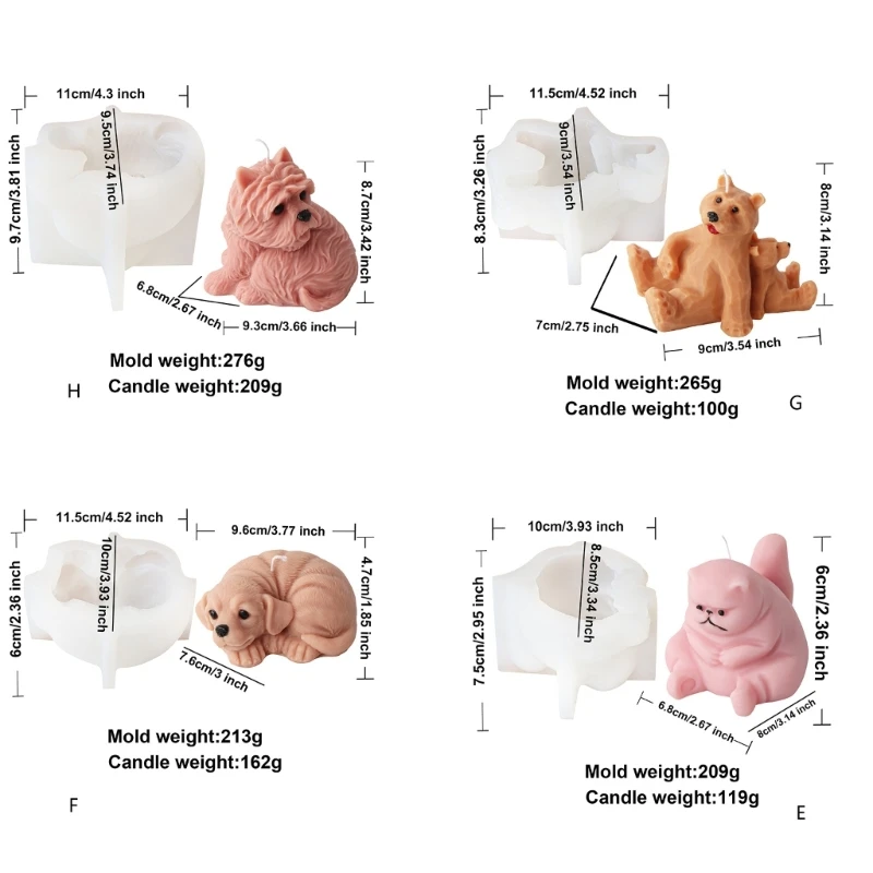 Формы для свечей в виде животных силиконовые формы собак эпоксидной смолы Прямая