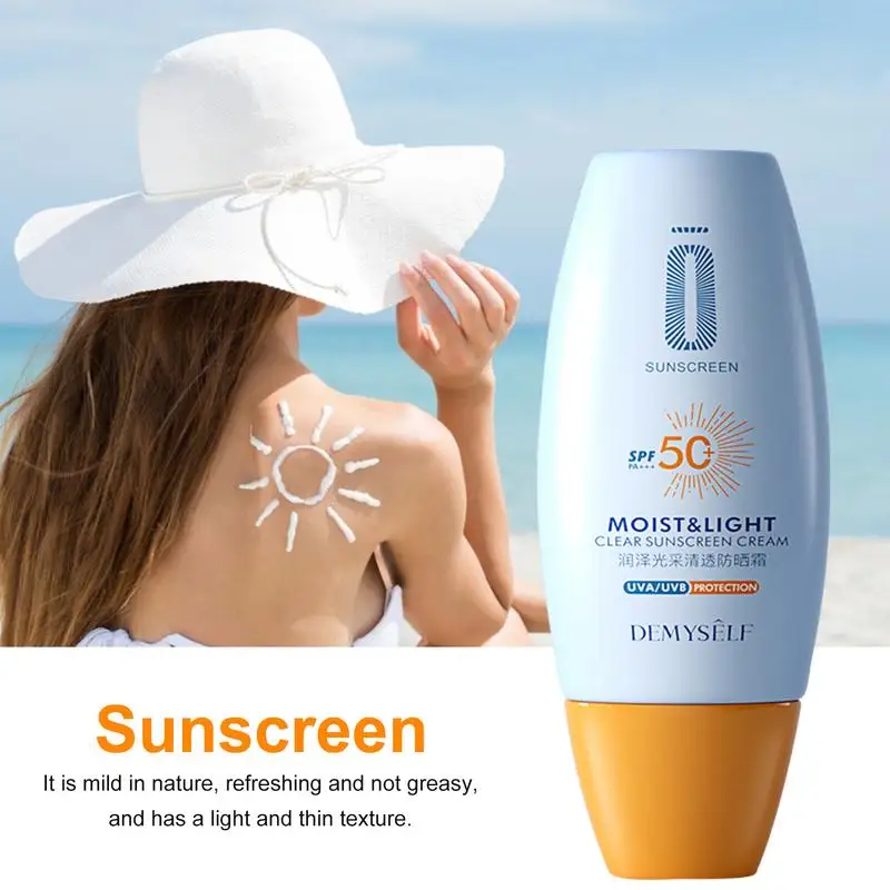 

SPF 50+ Sunblock Lotion For Face Body 30g Non-greasy Light Thin Moisturizing Sunscreen Cream UV Rays Protector Bright Skin Tone