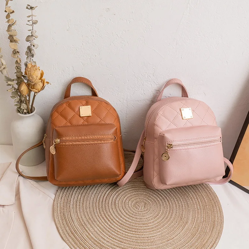 

School Girl Bag Cute Backpack Fashion Small Style Bag Backpack Mini Pu Shoulder Ladies Korean Leather Women
