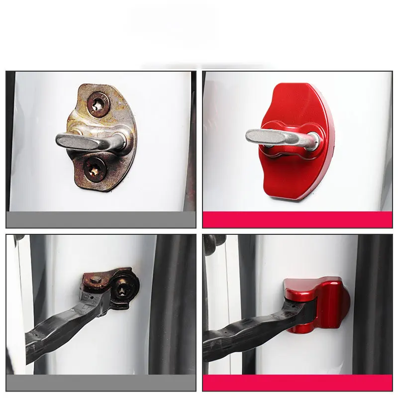 

For Tesla Model 3 Model Y Door Lock Protector Cover Latches Door Stopper Covers Set of 6 Interior Accessories Black Red Blue