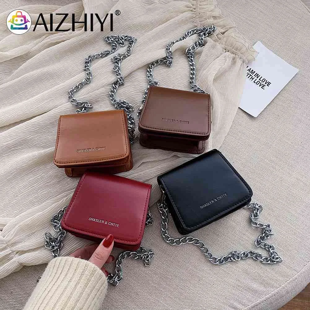 

Fashion PU Leather Crossbody Handbag Mini Chain Women Shoulder Messenger Bags Vintage Super Mini Decorate Bags New Style