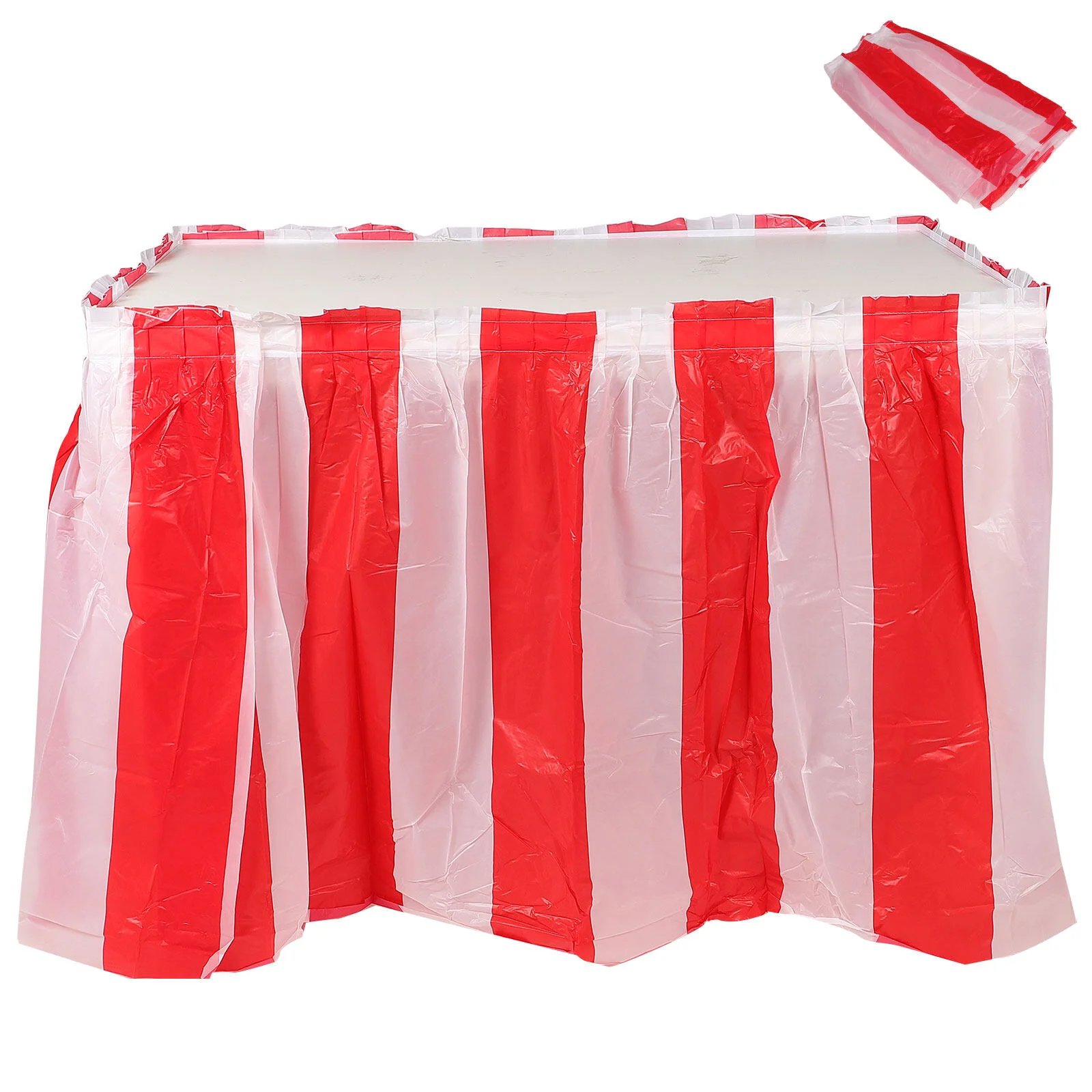 

Red and White Striped Table Skirt Carnival Circus Birthday Party Supplies 420x75cm