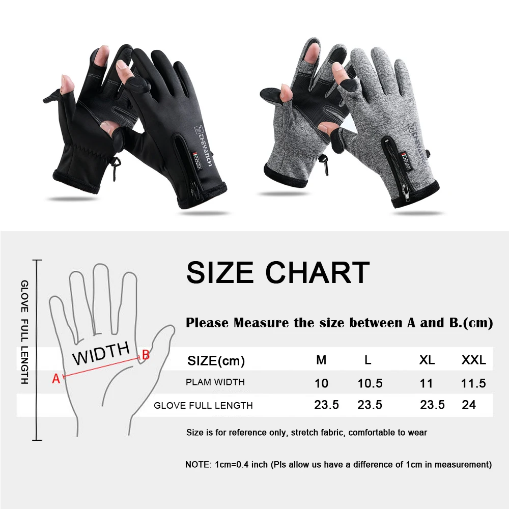 Autumn Winter Waterproof Gloves for Men and Women Keep Warm Touch Screen Gloves for Outdoor Fishing Cycling Running Driving F01 enlarge