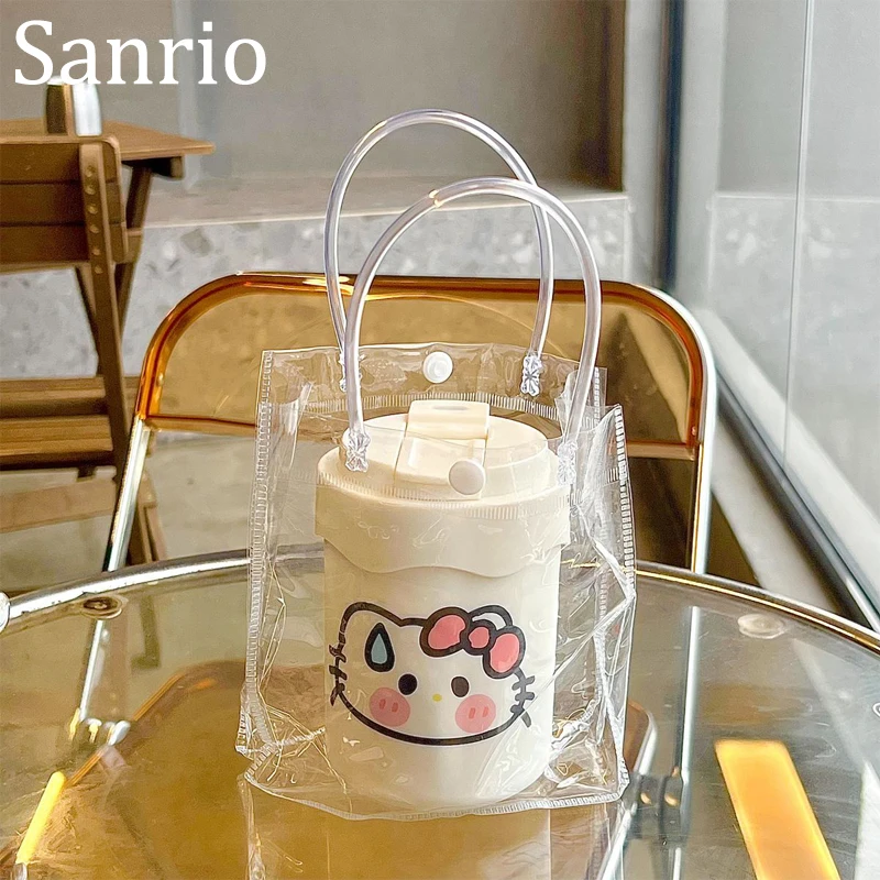 

Sanrio Hello Kitty Cute Double Drinking Mug Cartoon Portable Stainless Steel Bottle Kawaii Milk Insulation Cup Coffee Travel Mug