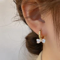 earring female bow tie diamond stud earrings new 2022 engagement wedding earrings hoops for women bridal party jewelry gift