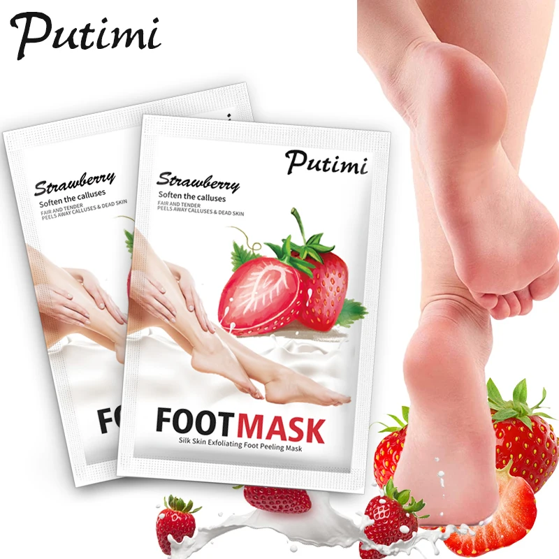 

PUTIMI 7Pack Exfoliating Foot Masks Pedicure Socks Exfoliation Scrub for Feet Peeling Mask Remove Dead Skin Heels Peel Foot Mask