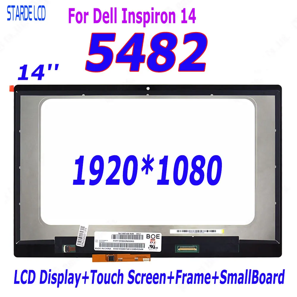 For Dell Inspiron 14 5482 P93G P93G001 14'' FHD 1920*1080 Laptop LCD Touch Digitizer Screen Replacement Assembly With Frame