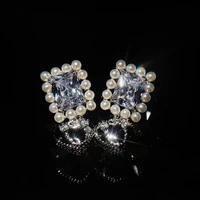 hoyon heart shaped pearl earrings ins style high carbon diamond style earrings long earrings s925 silver color jewelry