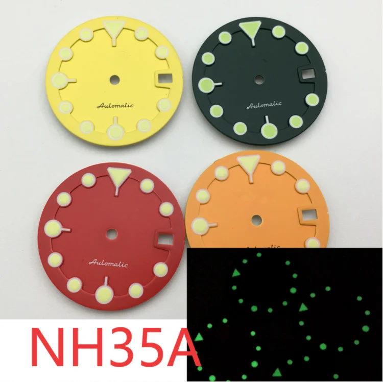 

SKX007 Style C3 Green Luminous 28.5mm Watch Dial with S Logo for NH35A Movement