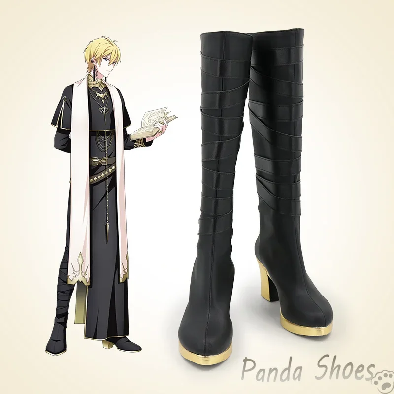 Idolish7 Rokuya Nagi Обувь для косплея Аниме Игра Cos Черные длинные сапоги Комический