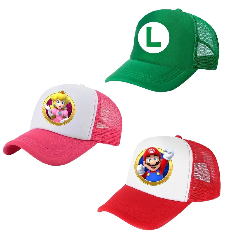Super Mario Bros. Сетчатая шляпа Принцесса персиковый персональный детский мультяшный