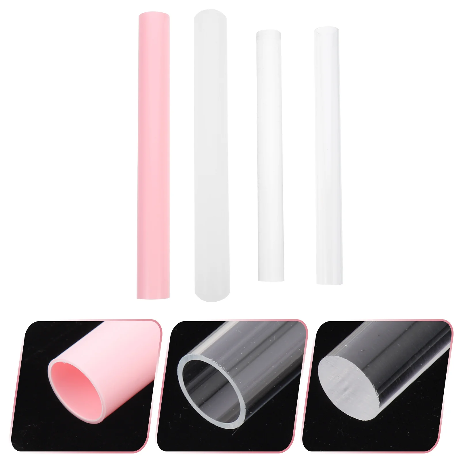 

4 Pcs Clay Stick Sculpting Roller Clear Fondant Rolling Pin Cookie Handmade Pottery Dumpling Skin Maker Dumplings Hollow Baking