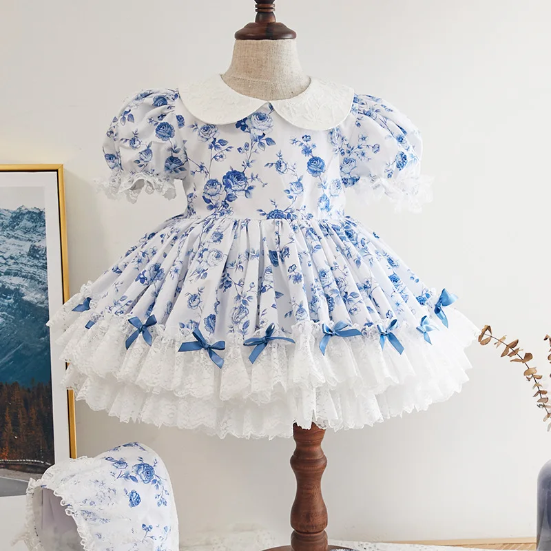 

Children's Lace tutu Dress New Spanish Lolita Princess Dress Lace Stitching Sweet Cute Dresses For Girl Clothes