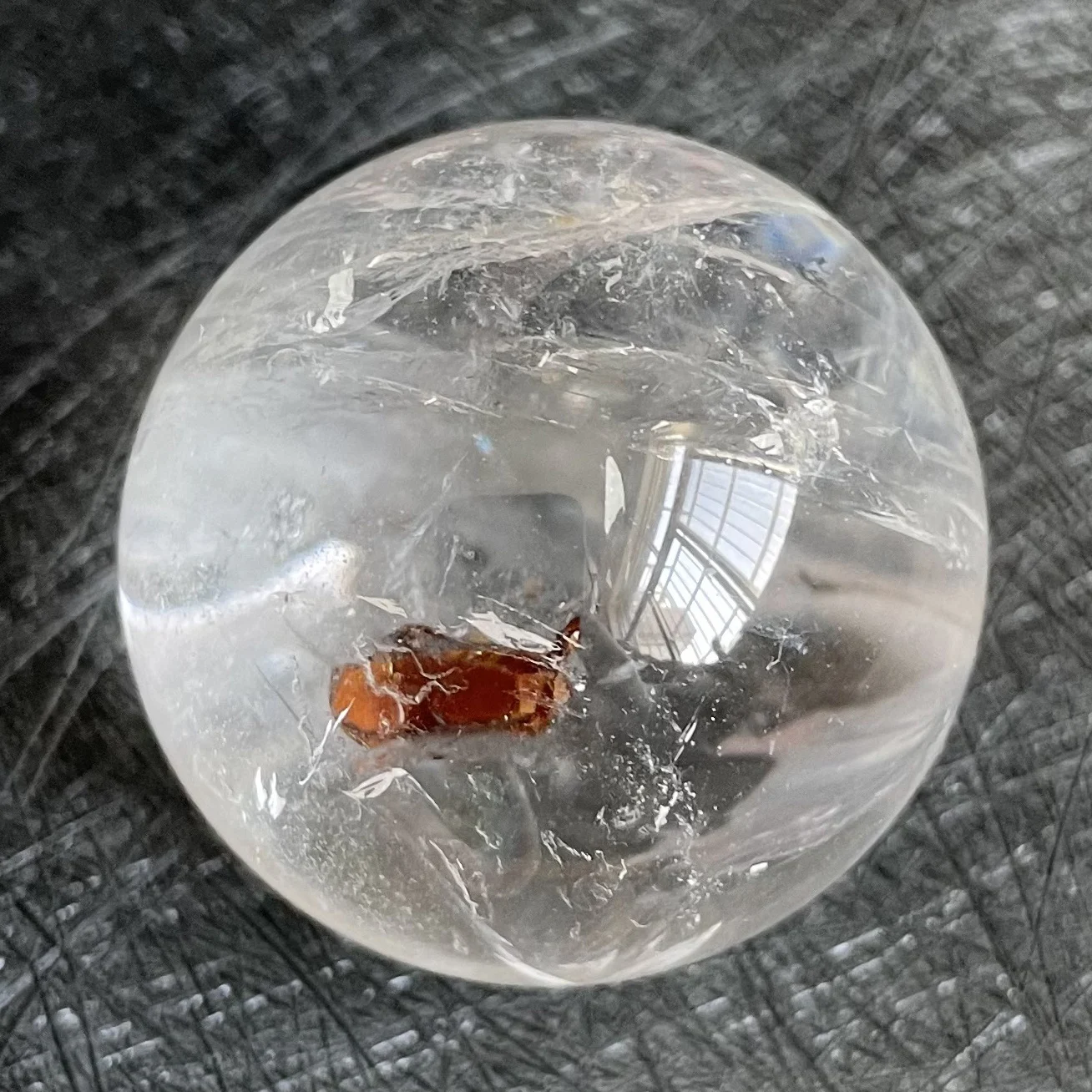 

72 г натуральный камень, прозрачный кварцевый хрустальный шар, радужная Сфера, полированный камень, восстанавливающий Исцеление Рейки