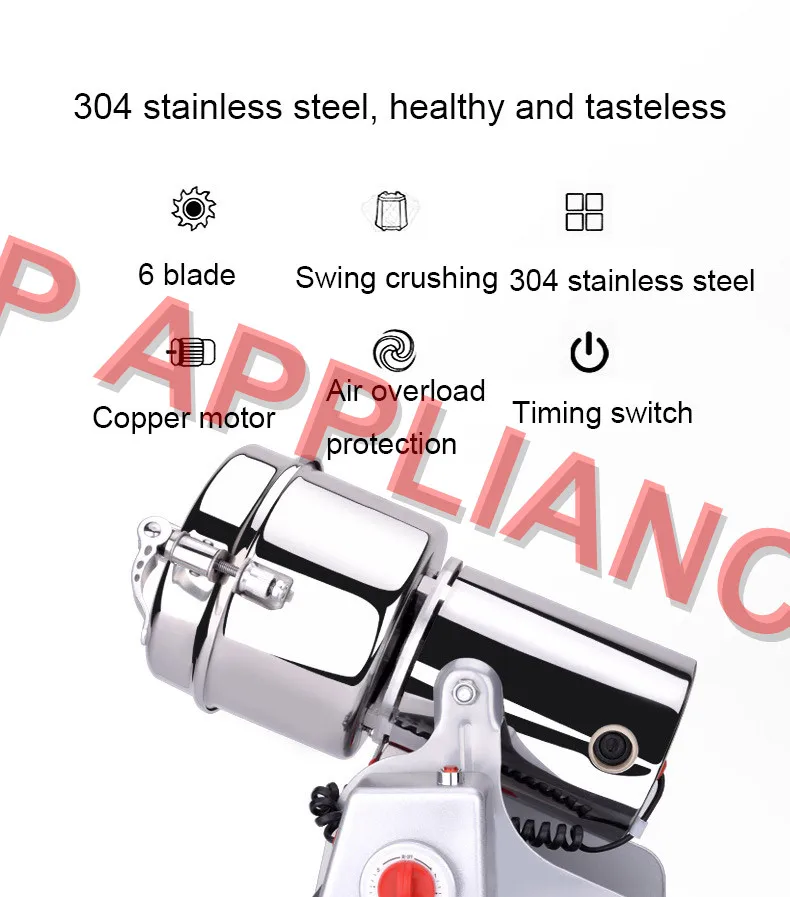 800 г измельчитель для трав медицинская дробилка порошка орехов кукурузной муки