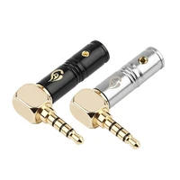 3 5 jack headphone adapter 4 poles audio plug 90 degree right angle for soldering 6mm earphone wire connector gold plated
