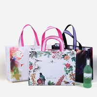 womens shopping bags eco waterproof handbags printed edging tote pouch reusable folding shopping bags fashion multiple style
