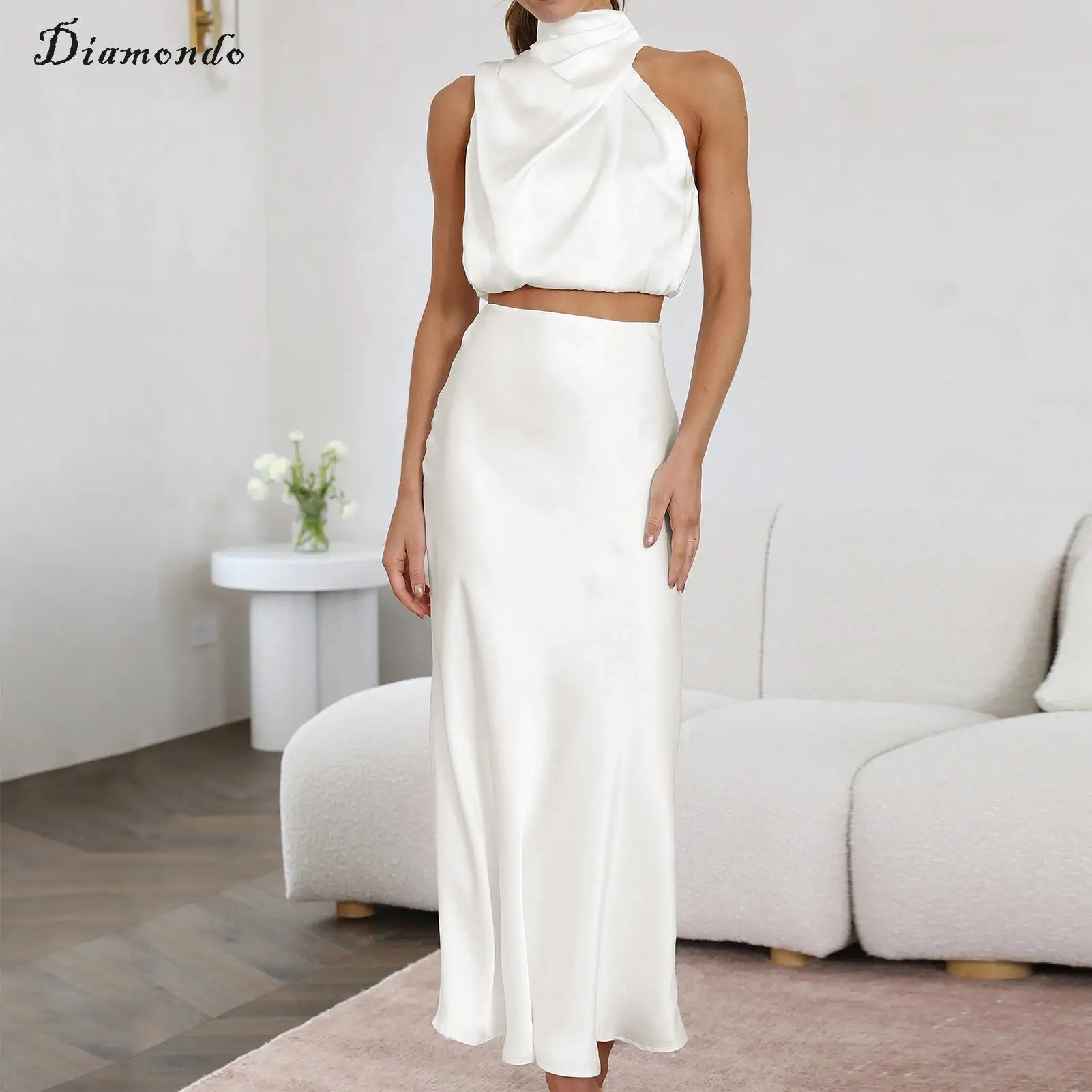 

Женский топ с драпировкой, юбка с открытым пупком, Женский костюм из 2 предметов, жилет, юбка, элегантный стиль, приталенный, без рукавов, коктейльный женский костюм