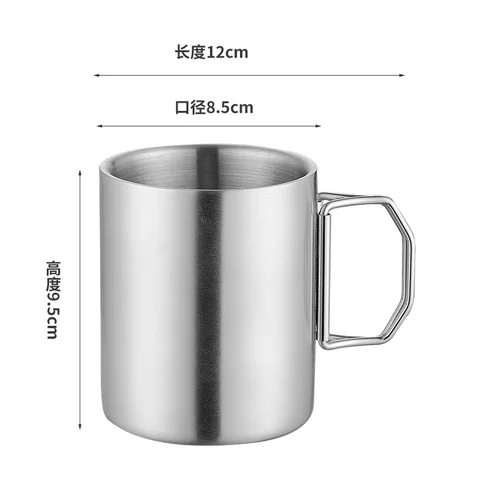 Складная чашка для воды из нержавеющей стали 304, ультратонкая уличная чашка для кемпинга и альпинизма, кружка с двойной изоляцией, кофейная чашка