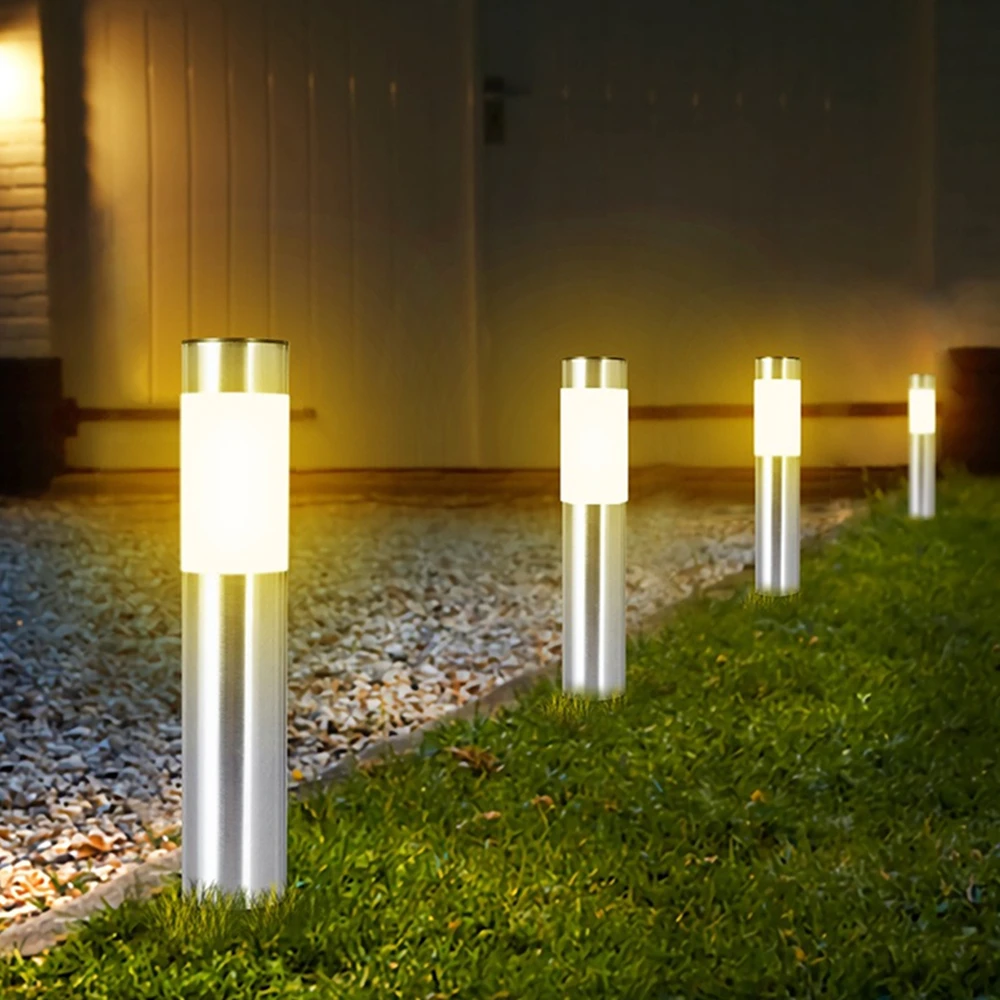

Gardens, 1/2/4 Lights For Outdoor Pathways,lawn,yard Solar Garden Plug Pack Pathway Patio, Light Bollard Lighting Ground